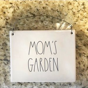 Rae Dunn MOMS GARDEN Hanging Ceramic Wall Plaque